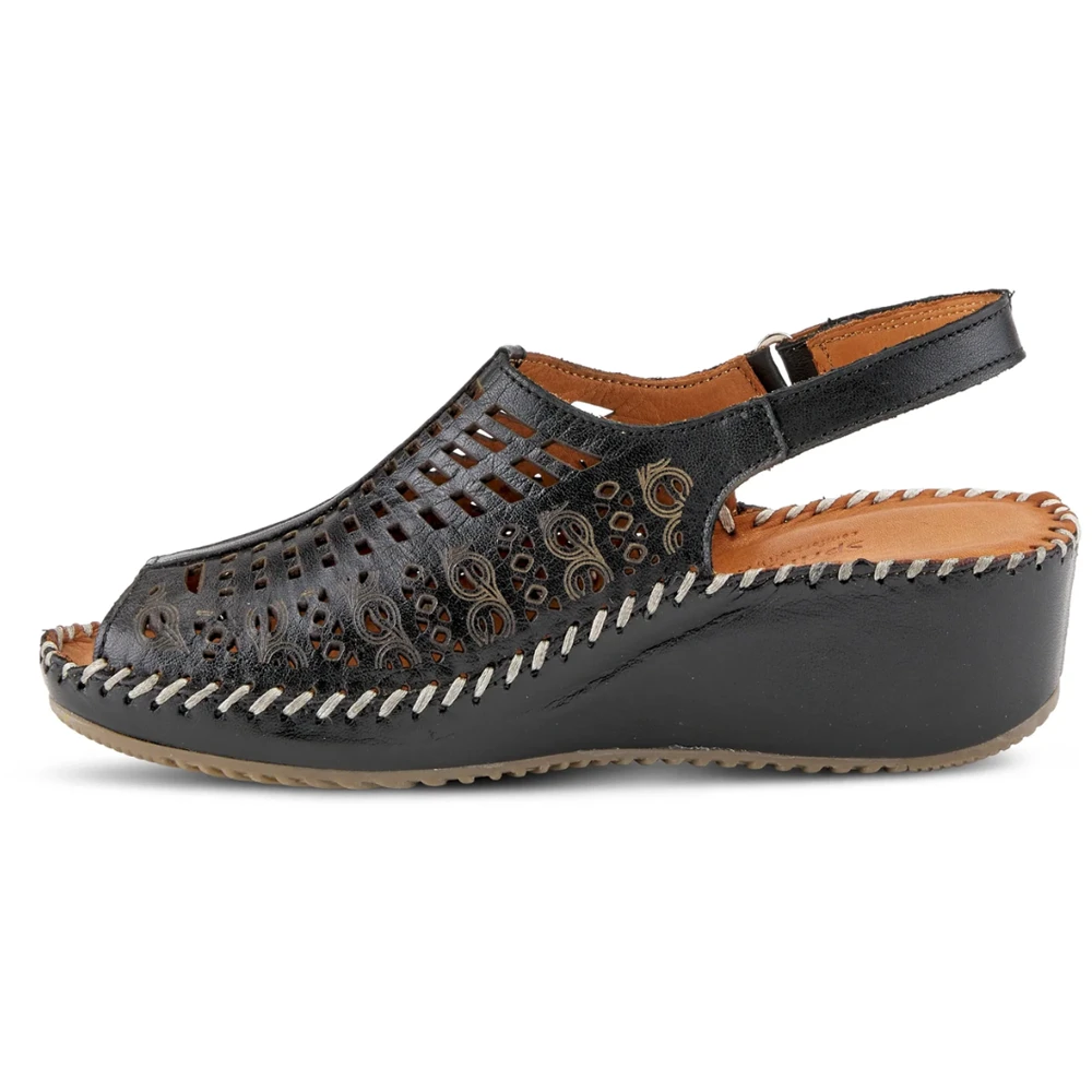 Spring Step Bohemianish Sandal Black Leather (Women's) - Image 2