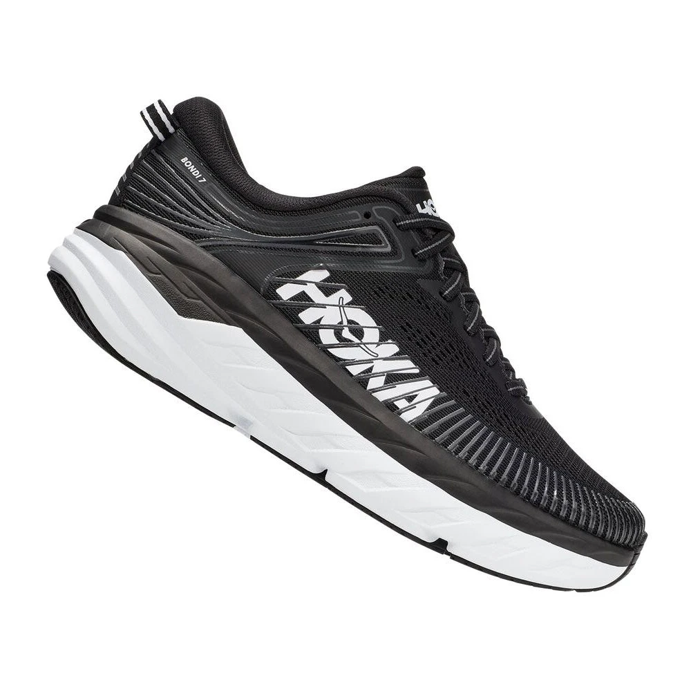 Hoka One One Hoka Bondi 7 Sneaker Black/White (Men's) - Image 3