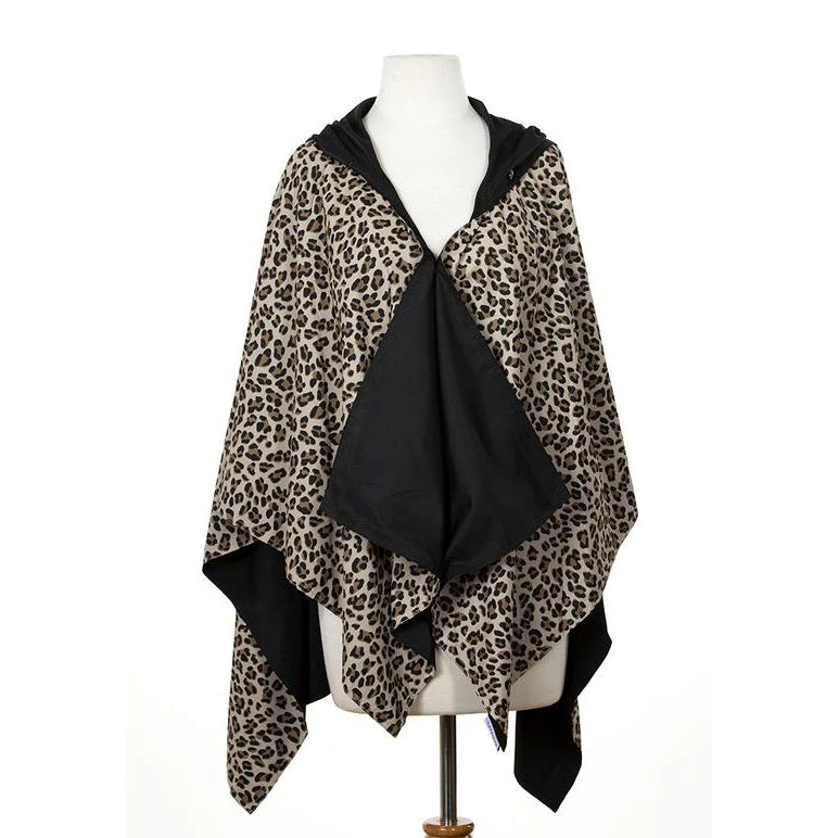 RAINRAPS RainRap Hooded Black & Leopard (Women's) - Image 2