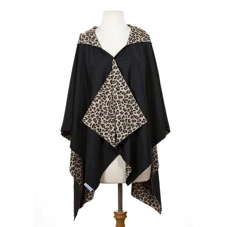 RAINRAPS RainRap Hooded Black & Leopard (Women's) - Image 3