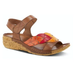 Spring Step Leaf Sandal Brown Multi (Women's)