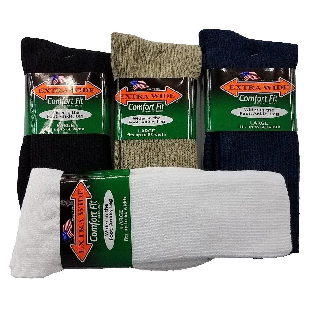 Comfort Fit Crew Socks Black Size 8-11