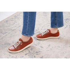 Ecco Soft 7 Cognac Leather Sneaker (Women's) 21 Ecco Soft 7 Cognac Leather Sneaker (Women's) -ECCO Sales EccoCogna