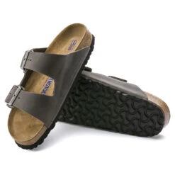 Birkenstock Arizona Soft Footbed Sandal Iron Oiled Nubuck (Women's) -ECCO Sales Iron 3