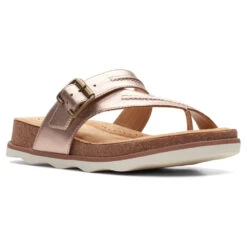 Clarks Brynn Madi Sandal Rose Gold Leather (Women's)