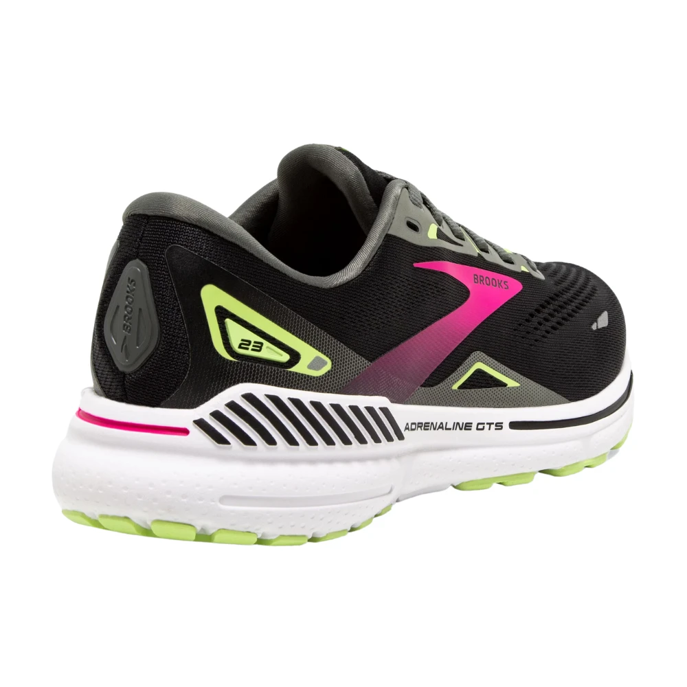 Brooks Adrenaline GTS 23 Black/Gunmetal/Sharp Green Running Shoe (Women's) - Image 5