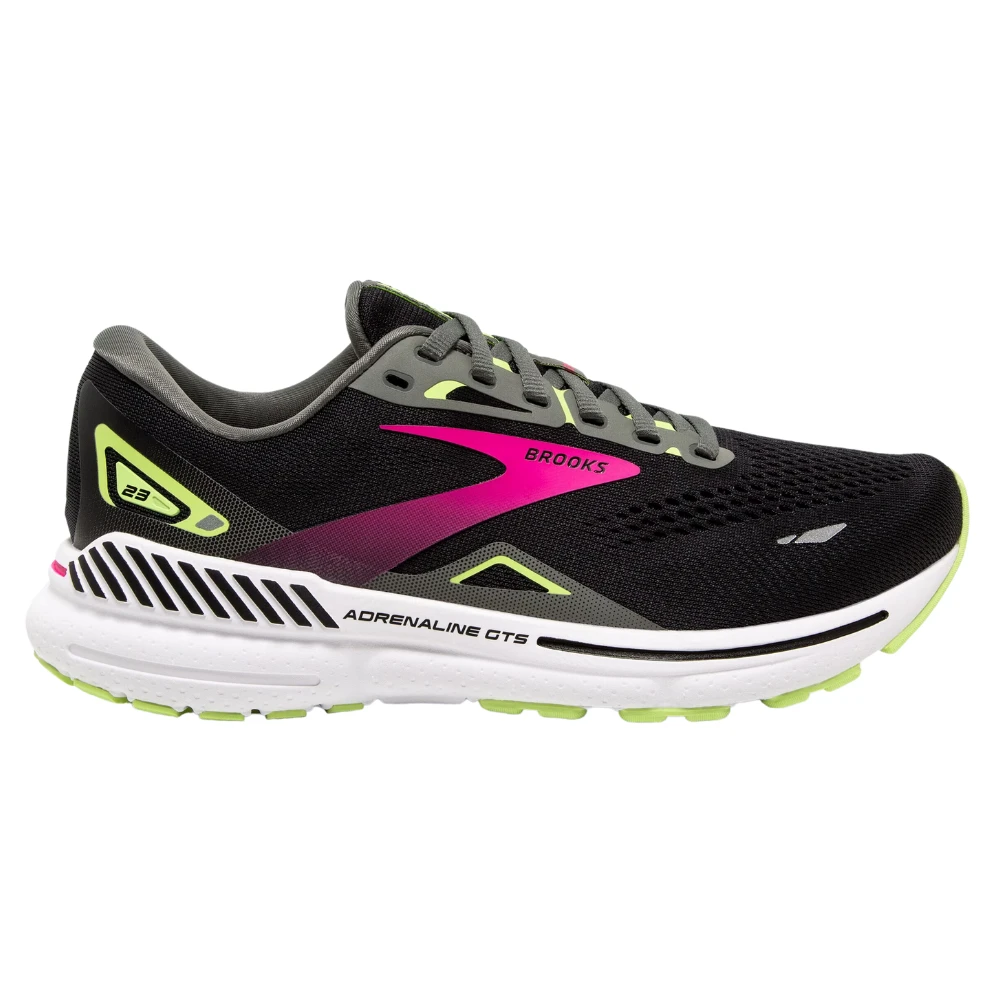Brooks Adrenaline GTS 23 Black/Gunmetal/Sharp Green Running Shoe (Women's) - Image 2