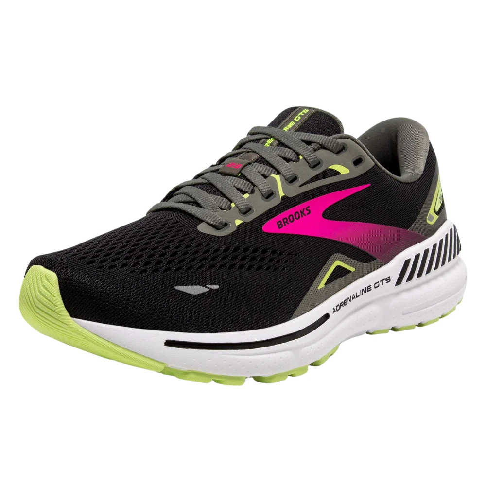 Brooks Adrenaline GTS 23 Black/Gunmetal/Sharp Green Running Shoe (Women's) - Image 4
