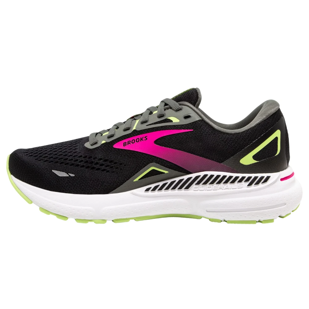 Brooks Adrenaline GTS 23 Black/Gunmetal/Sharp Green Running Shoe (Women's) - Image 3