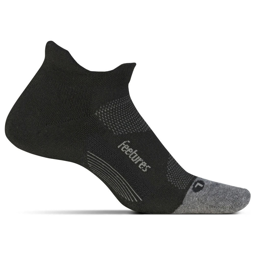 Feetures Elite Max Cushion No Show Tab Socks Black