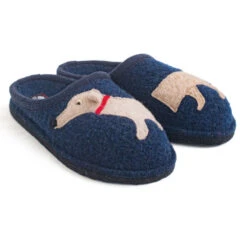 Haflinger Doggy Captains Slipper Blue (Women's)