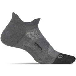 Feetures Elite Max Cushion No Show Tab Socks Grey