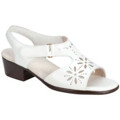 SAS Sunburst Sandal White Leather (Women's)